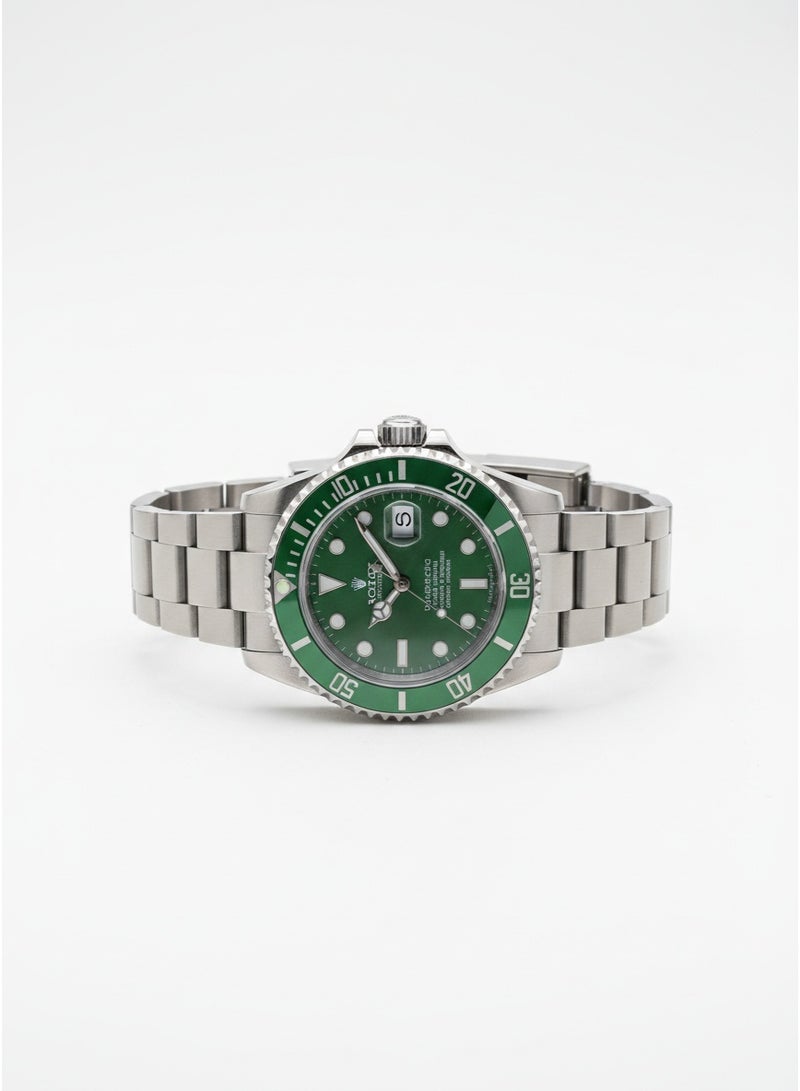 Rolex Submariner Date Stainless Steel Watch with Green Dial & Bezel - Image 2